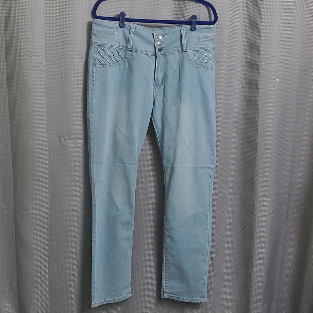 Light wash jean jeggings